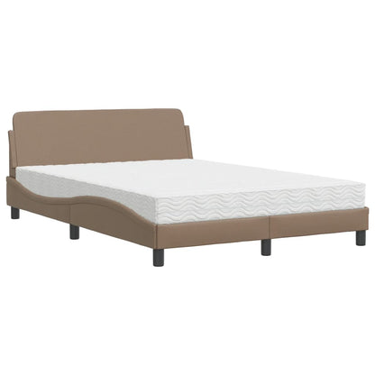 Letto con Materasso Dover Cappuccino 140x190cm Similpelle - homemem39