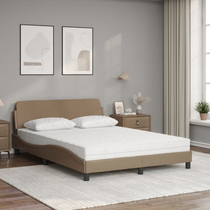 Letto con Materasso Dover Cappuccino 140x190cm Similpelle - homemem39