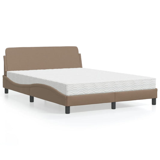 Letto con Materasso Dover Cappuccino 140x190cm Similpelle - homemem39