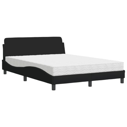 Letto con Materasso Dover Nero 140x200 cm in Tessuto - homemem39
