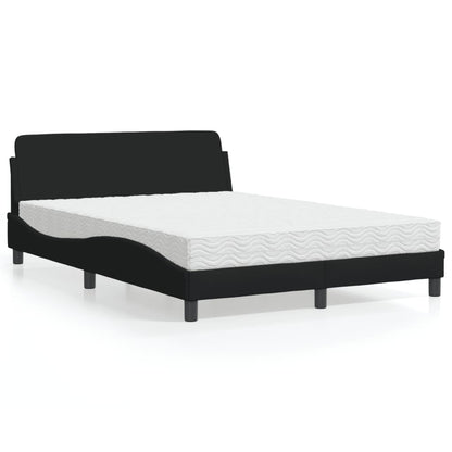 Letto con Materasso Dover Nero 140x200 cm in Tessuto - homemem39