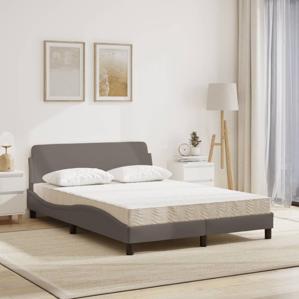 Letto con Materasso Dover Tortora 140x200 cm in Tessuto - homemem39