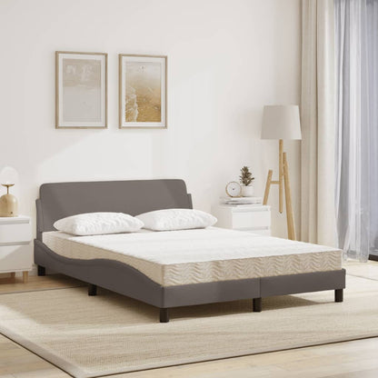 Letto con Materasso Dover Tortora 140x200 cm in Tessuto - homemem39