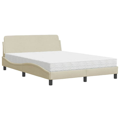 Letto con Materasso Dover Crema 140x200 cm in Tessuto | homemem39
