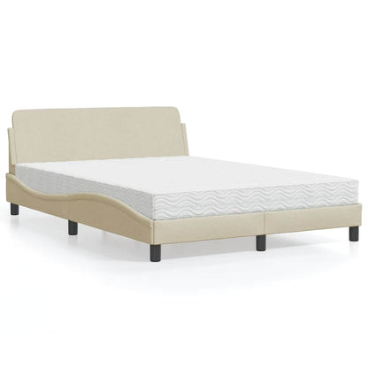 Letto con Materasso Dover Crema 140x200 cm in Tessuto | homemem39