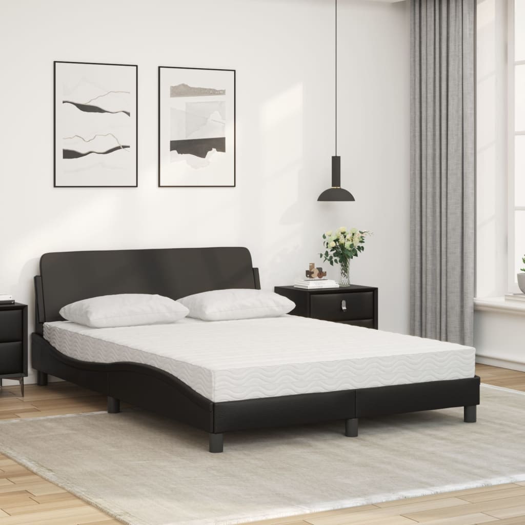 Letto con Materasso Dover Nero 140x200 cm in Similpelle - homemem39