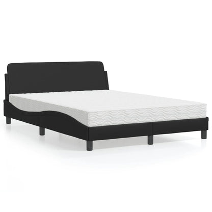 Letto con Materasso Dover Nero 140x200 cm in Similpelle - homemem39