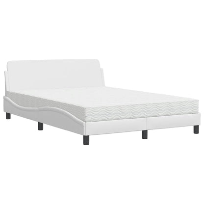 Letto con Materasso Dover Bianco 140x200 cm in Similpelle - homemem39