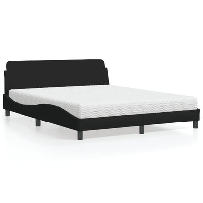 Letto con Materasso Dover Nero 160x200 cm in Tessuto - homemem39