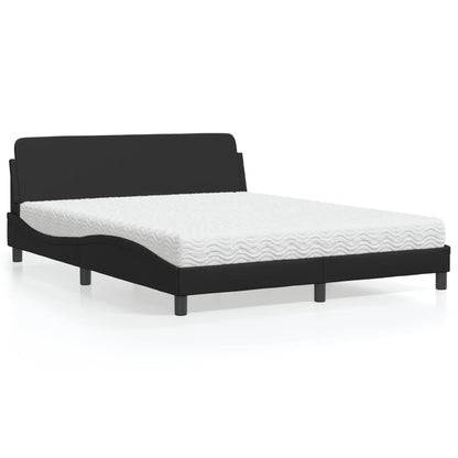 Letto con Materasso Dover Nero 160x200 cm in Similpelle - homemem39