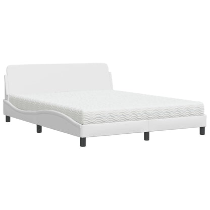 Letto con Materasso Dover Bianco 160x200 cm in Similpelle - homemem39