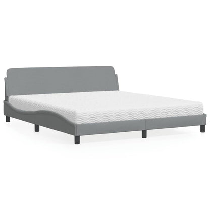 Letto con Materasso Dover Grigio Chiaro180x200 cm Tessuto - homemem39