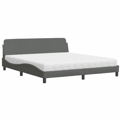 Letto con Materasso Dover Grigio Scuro 180x200 cm Tessuto - homemem39