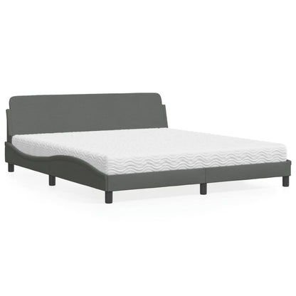Letto con Materasso Dover Grigio Scuro 180x200 cm Tessuto - homemem39