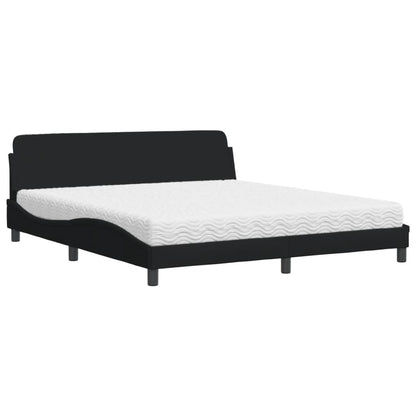 Letto con Materasso Dover Nero 180x200 cm in Tessuto - homemem39