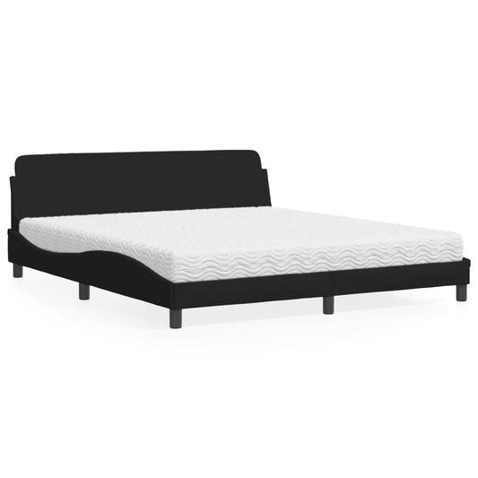 Letto con Materasso Dover Nero 180x200 cm in Tessuto - homemem39