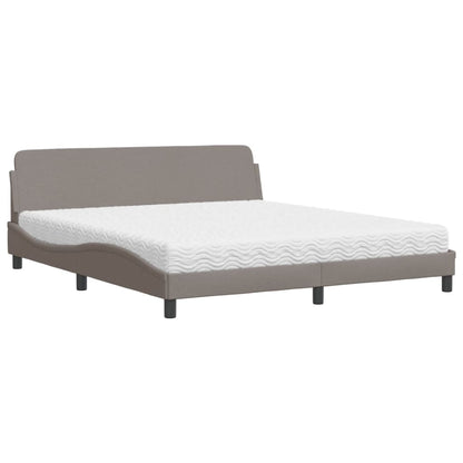 Letto con Materasso Dover Tortora 180x200 cm in Tessuto - homemem39