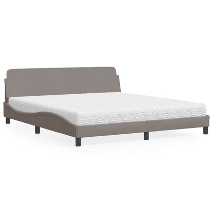 Letto con Materasso Dover Tortora 180x200 cm in Tessuto - homemem39