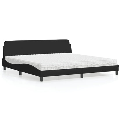 Letto con Materasso Dover Nero 200x200 cm in Tessuto - homemem39