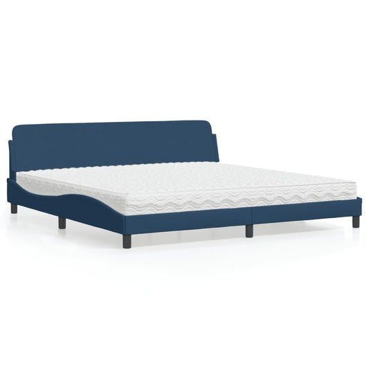 Letto con Materasso Dover Blu 200x200 cm in Tessuto - homemem39