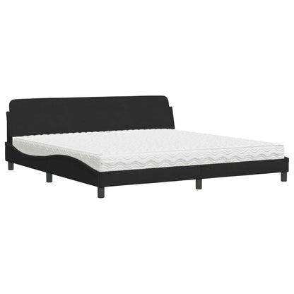 Letto con Materasso Dover Nero 200x200 cm in Velluto - homemem39