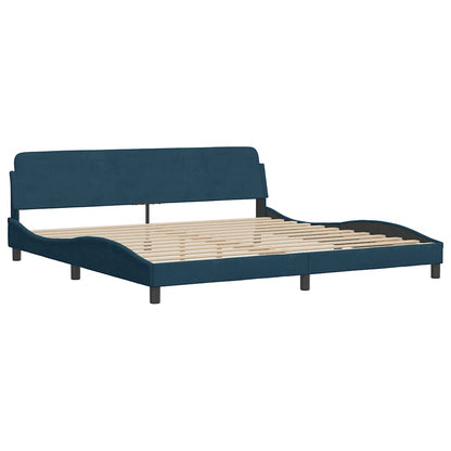 Letto con Materasso Dover Blu 200x200 cm Velluto
