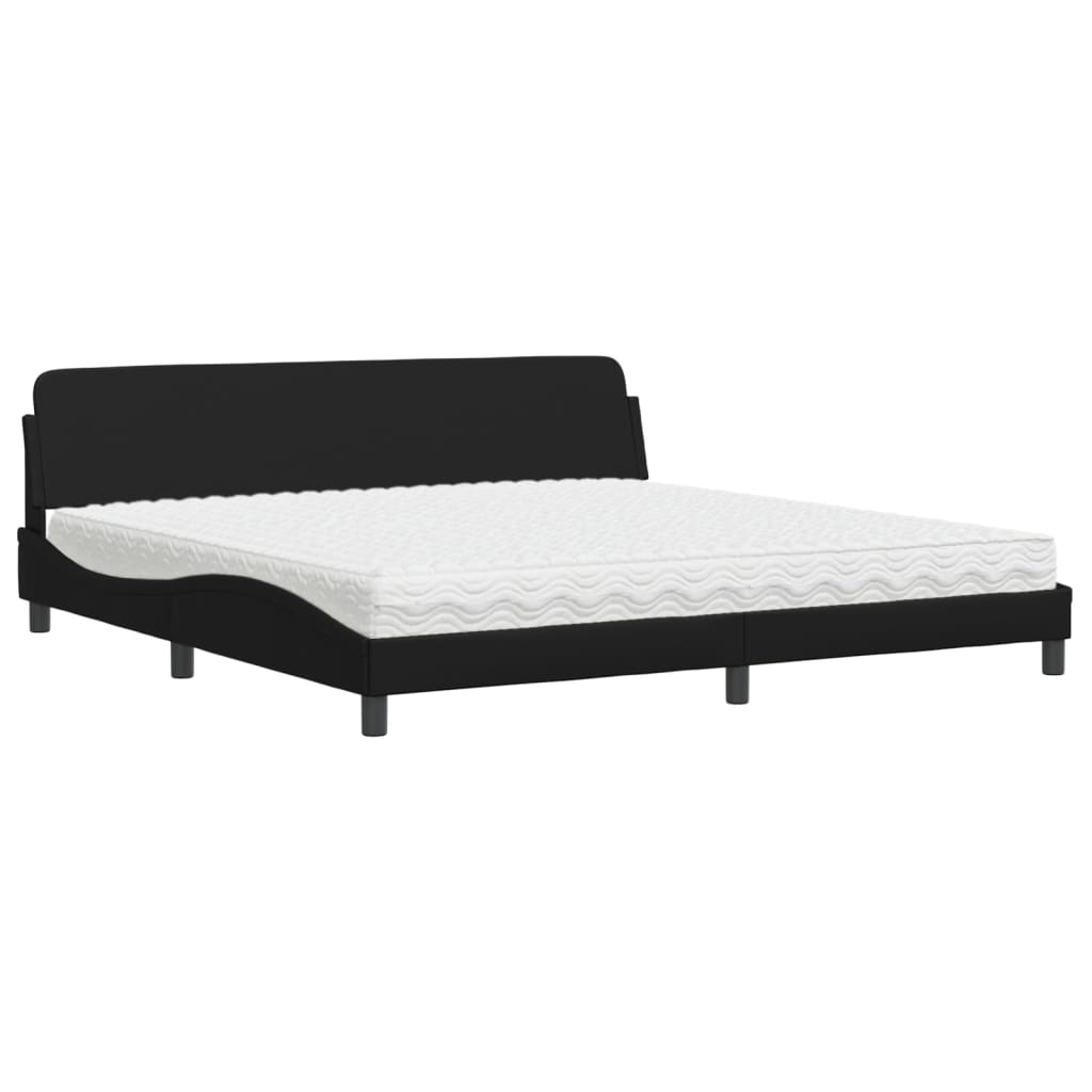 Letto con Materasso Dover Nero 200x200 cm in Similpelle - homemem39