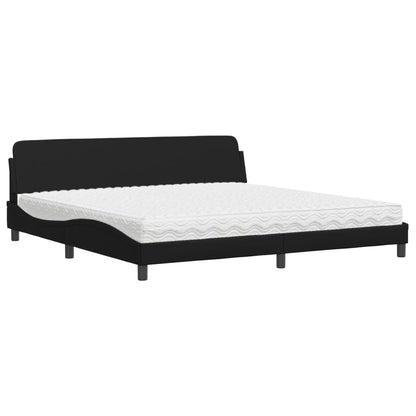 Letto con Materasso Dover Nero 200x200 cm in Similpelle - homemem39