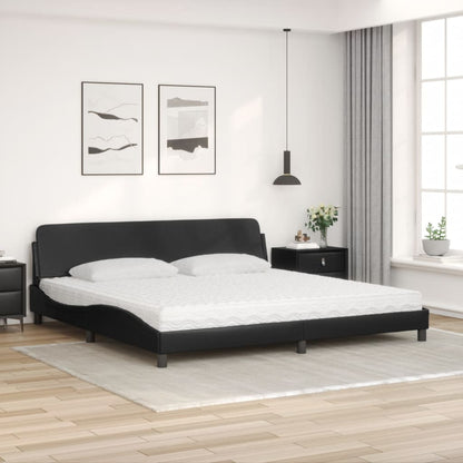 Letto con Materasso Dover Nero 200x200 cm in Similpelle - homemem39