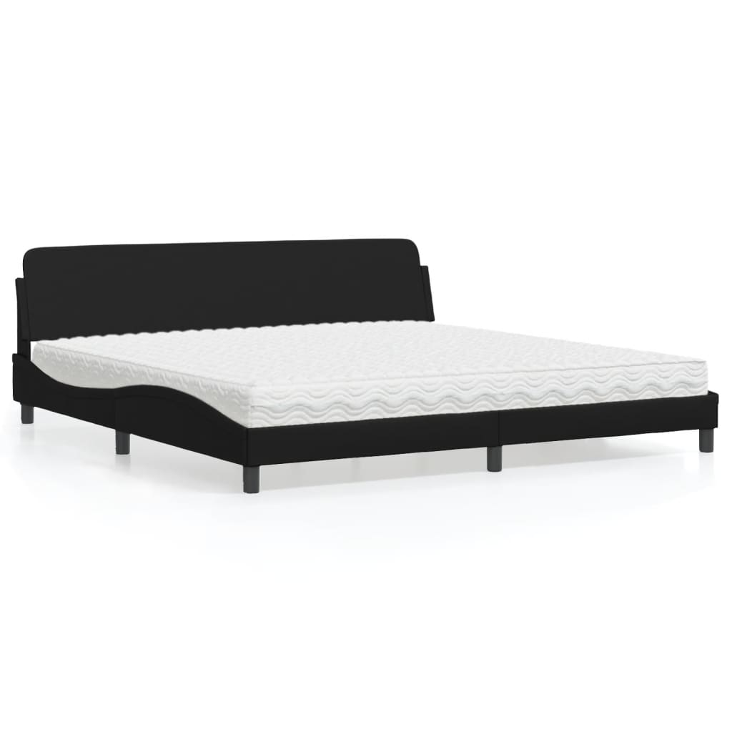 Letto con Materasso Dover Nero 200x200 cm in Similpelle - homemem39