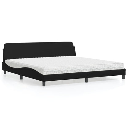 Letto con Materasso Dover Nero 200x200 cm in Similpelle - homemem39