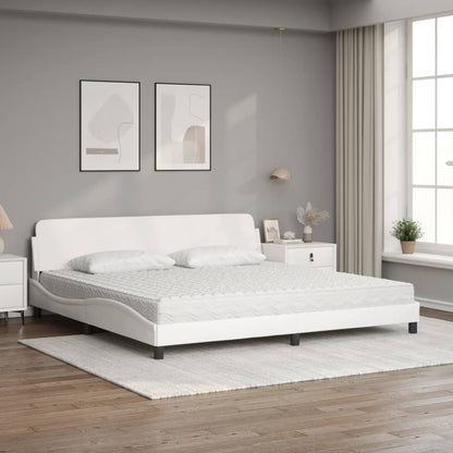 Letto con Materasso Dover Bianco 200x200cm in Similpelle