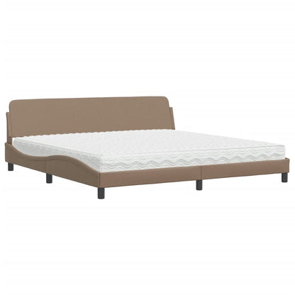 Letto con Materasso Dover Cappuccino 200x200cm Similpelle - homemem39