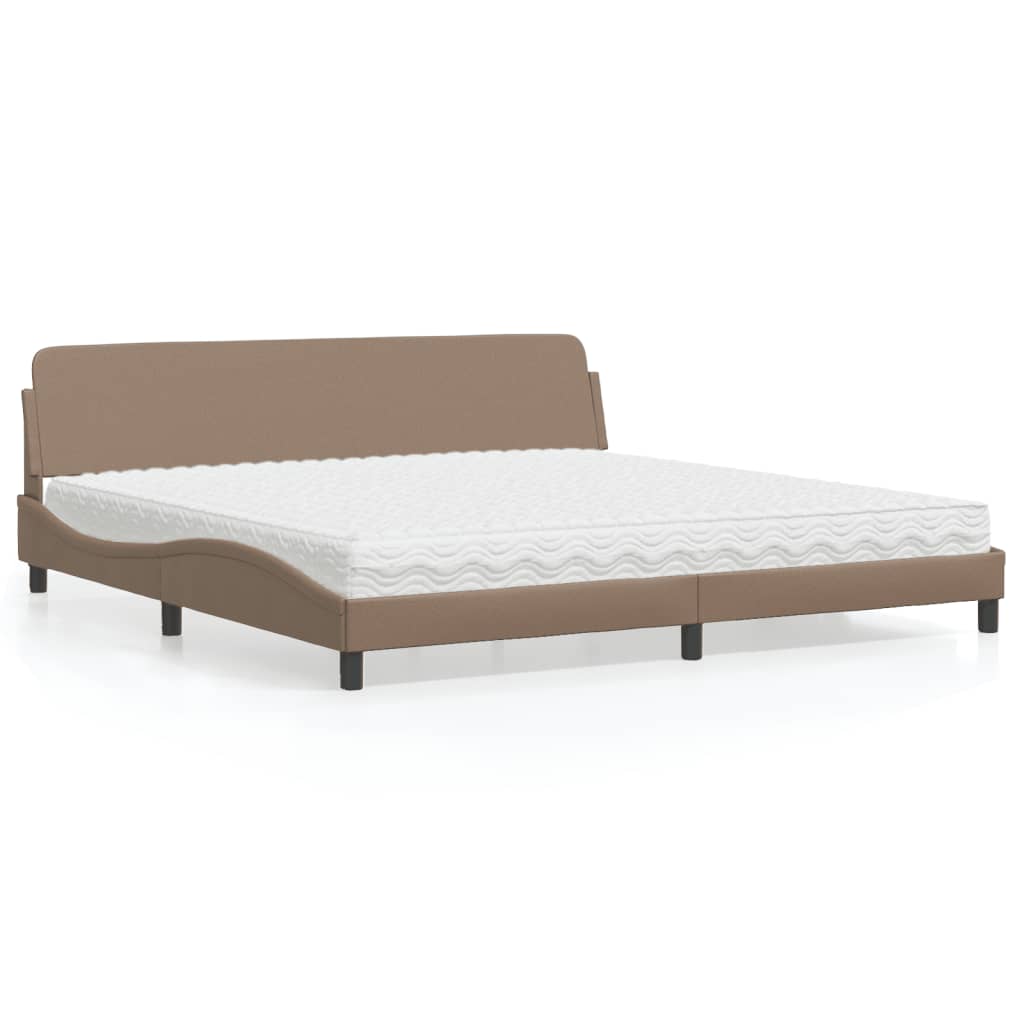 Letto con Materasso Dover Cappuccino 200x200cm Similpelle - homemem39