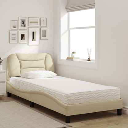 Letto con Materasso Hvar Crema 90x200 cm in Tessuto - homemem39