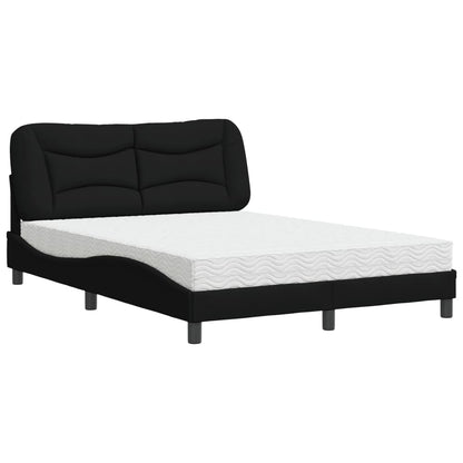 Letto con Materasso Hvar Nero 120x200 cm in Tessuto