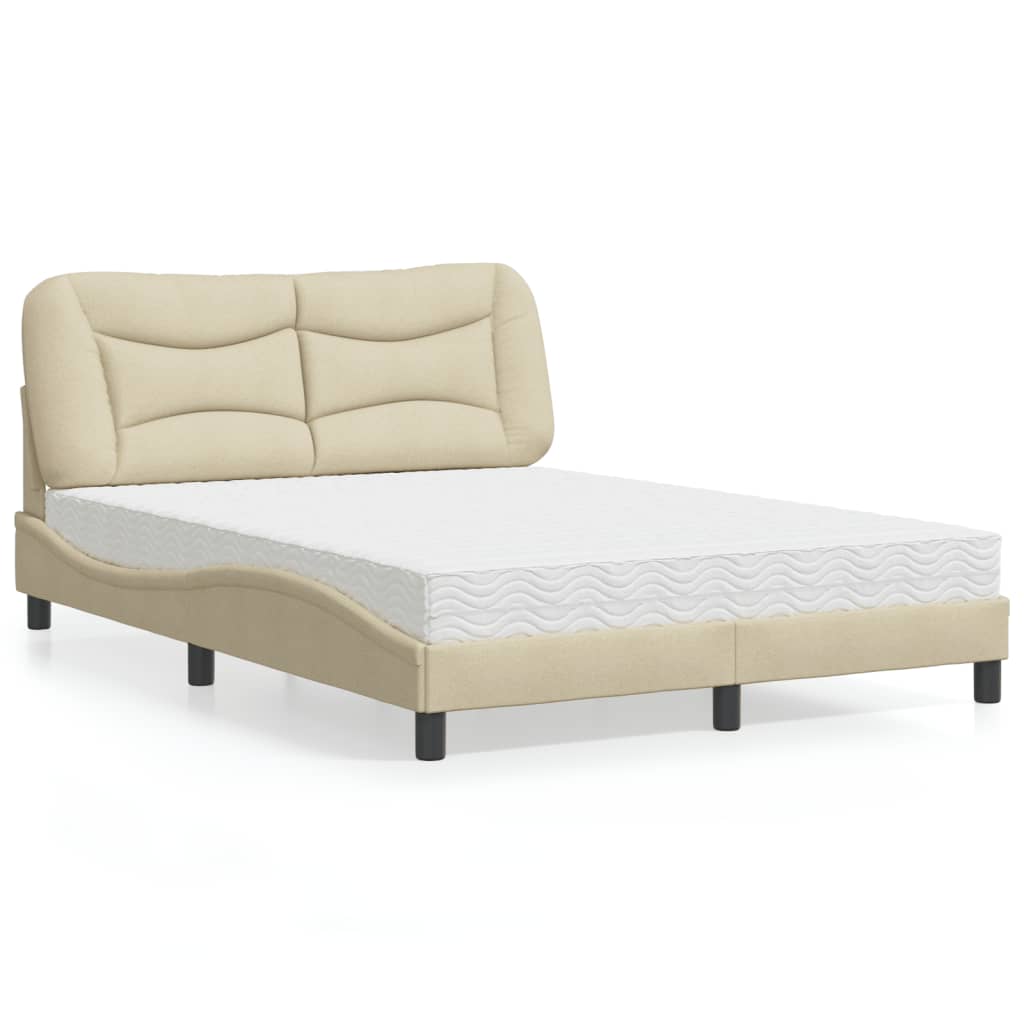 Letto con Materasso Hvar Crema 120x200 cm in Tessuto