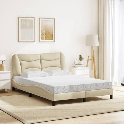 Letto con Materasso Hvar Crema 140x19 cm in Tessuto - homemem39