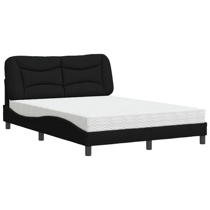 Letto con Materasso Hvar Nero 140x200 cm in Tessuto - homemem39