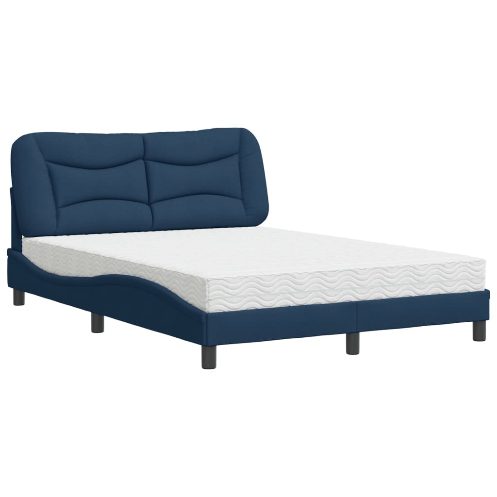 Letto con Materasso Hvar Blu 140x200 cm in Tessuto | homemem39