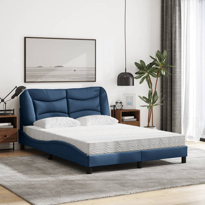 Letto con Materasso Hvar Blu 140x200 cm in Tessuto | homemem39