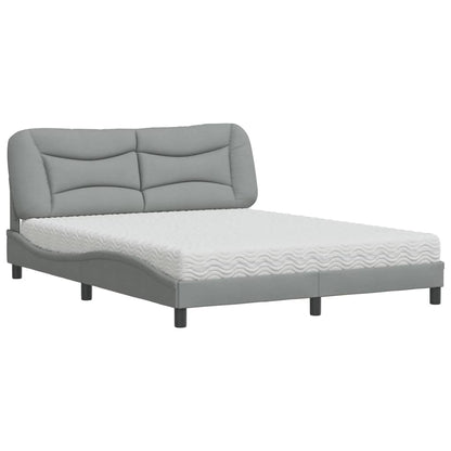 Letto con Materasso Hvar Grigio Chiaro160x200 cm Tessuto - homemem39