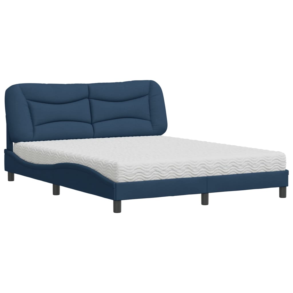 Letto con Materasso Blu 160x200 cm in Tessuto - homemem39