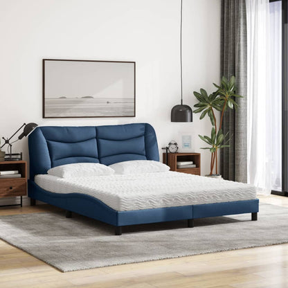 Letto con Materasso Blu 160x200 cm in Tessuto - homemem39