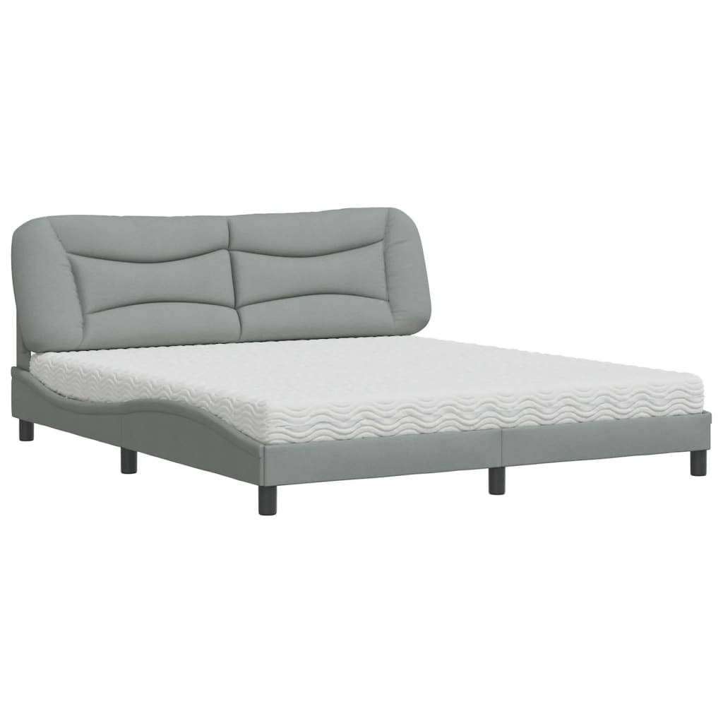 Letto con Materasso Hvar Grigio Chiaro180x200 cm Tessuto