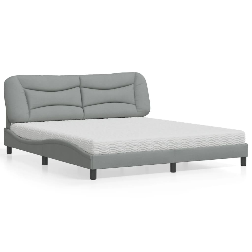 Letto con Materasso Hvar Grigio Chiaro180x200 cm Tessuto
