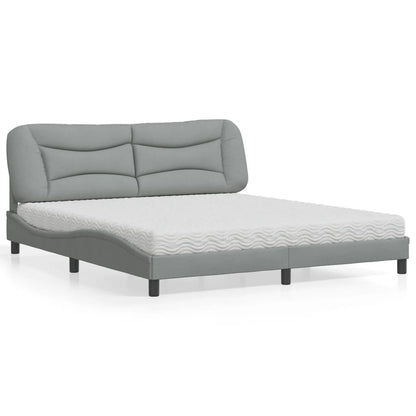 Letto con Materasso Hvar Grigio Chiaro180x200 cm Tessuto