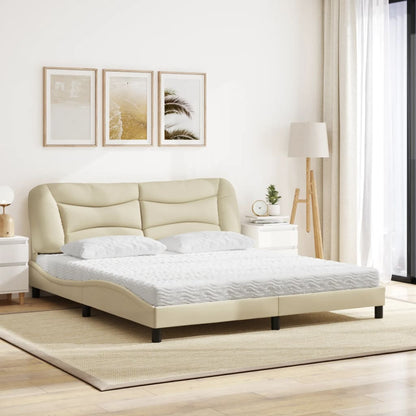 Letto con Materasso Hvar Crema 180x200 cm in Tessuto