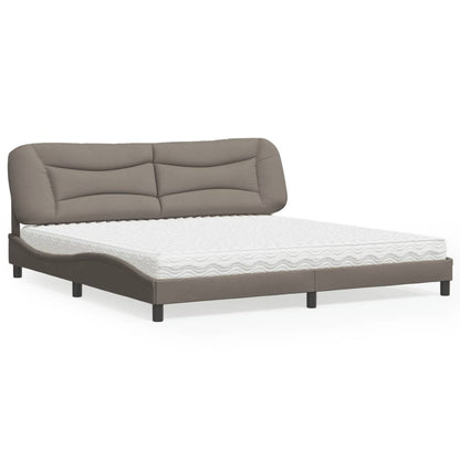 Letto con Materasso Hvar Tortora 200x200 cm in Tessuto | homemem39