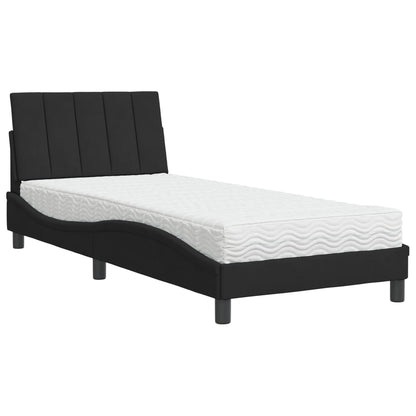 Letto con Materasso Hanko Nero 80x200 cm in Velluto - homemem39
